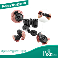 Siyah Gölgelik Klipsi /  Tokası 50 Adet Bsr Garden