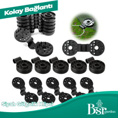 Siyah Gölgelik Klipsi /  Tokası 50 Adet Bsr Garden