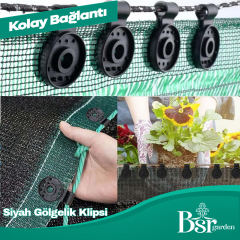 Siyah Gölgelik Klipsi /  Tokası 50 Adet Bsr Garden