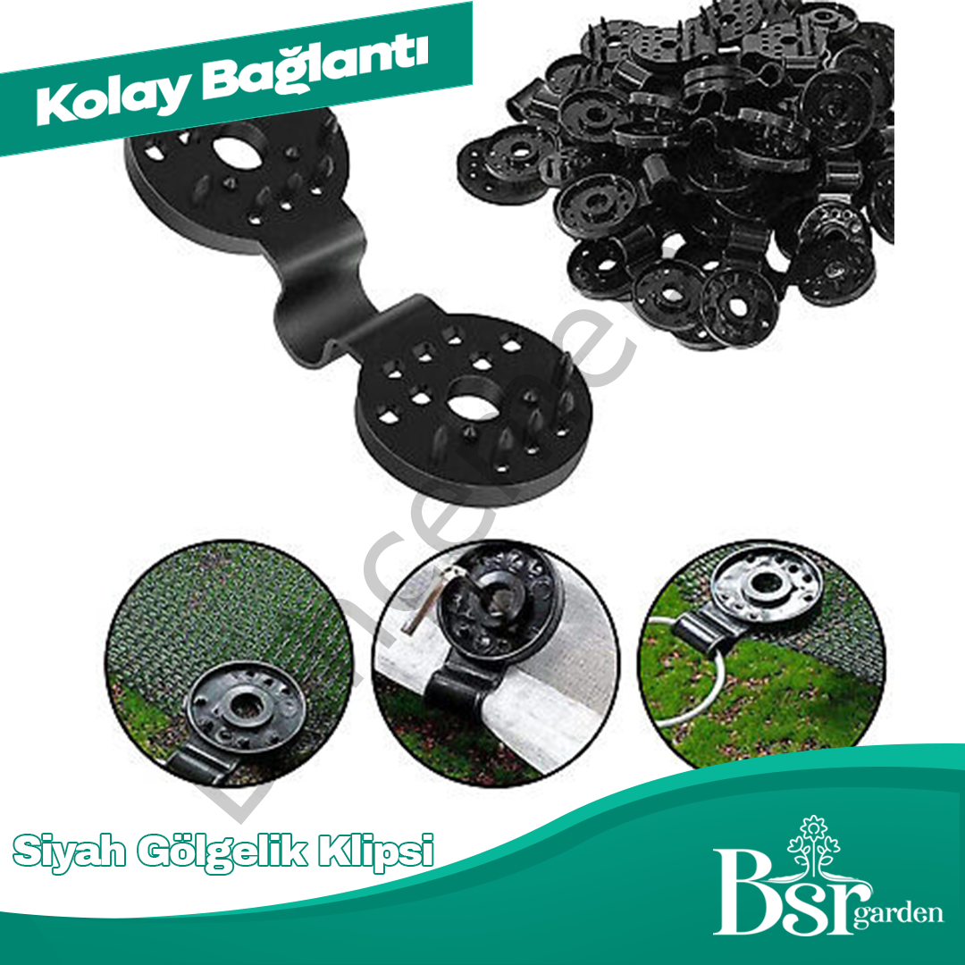 Siyah Gölgelik Klipsi 100 Adet Bsr Garden