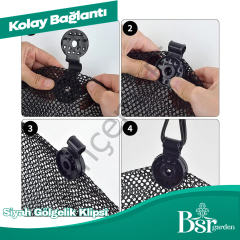 Siyah Gölgelik Klipsi 100 Adet Bsr Garden