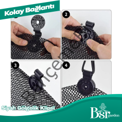 Siyah Gölgelik Klipsi 500 Adet Bsr Garden
