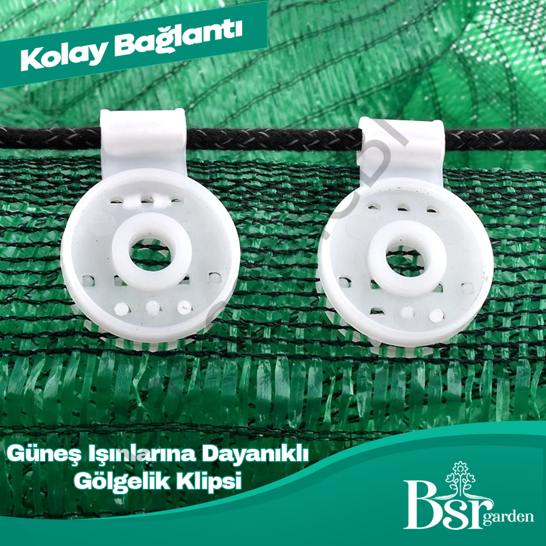 Beyaz Gölgelik Klipsi UV Katkılı 50 Adet Bsr Garden