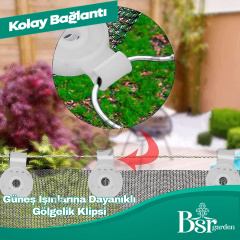 Beyaz Gölgelik Klipsi UV Katkılı 50 Adet Bsr Garden