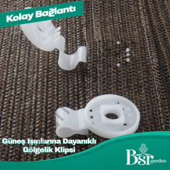 Beyaz Gölgelik Klipsi UV Katkılı 50 Adet Bsr Garden