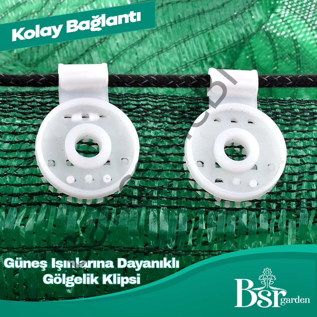 Beyaz Gölgelik Klipsi UV Katkılı 100 Adet Bsr Garden