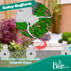 Beyaz Gölgelik Klipsi UV Katkılı 100 Adet Bsr Garden