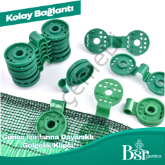 Yeşil Gölgelik Klipsi UV Katkılı 50 Adet Bsr Garden