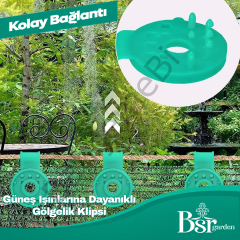 Yeşil Gölgelik Klipsi UV Katkılı 50 Adet Bsr Garden