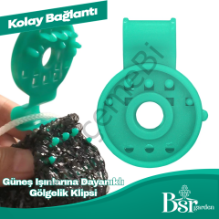 Yeşil Gölgelik Klipsi UV Katkılı 50 Adet Bsr Garden