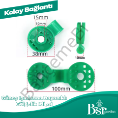 Yeşil Gölgelik Klipsi UV Katkılı 50 Adet Bsr Garden