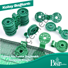 Yeşil Gölgelik Klipsi UV Katkılı 100 Adet Bsr Garden
