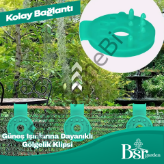 Yeşil Gölgelik Klipsi UV Katkılı 100 Adet Bsr Garden
