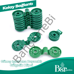 Yeşil Gölgelik Klipsi UV Katkılı 100 Adet Bsr Garden