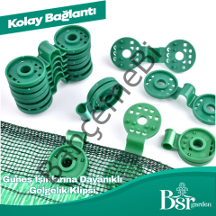 Yeşil Gölgelik Klipsi UV Katkılı 250 Adet Bsr Garden