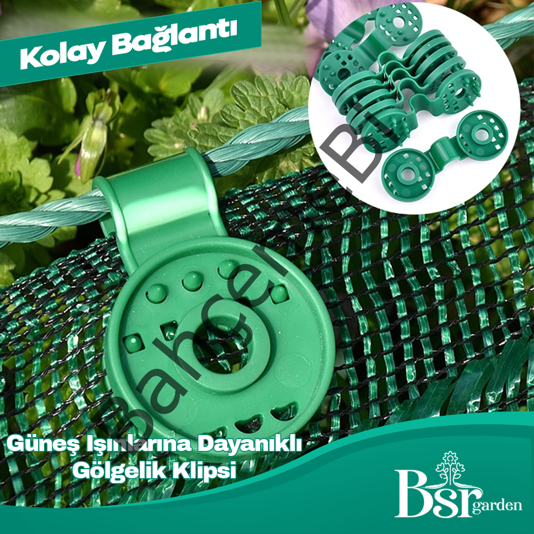 Yeşil Gölgelik Klipsi UV Katkılı 500 Adet Bsr Garden