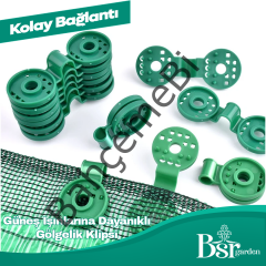 Yeşil Gölgelik Klipsi UV Katkılı 500 Adet Bsr Garden