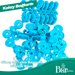 Mavi Gölgelik Klipsi UV Katkılı 50 Adet Bsr Garden