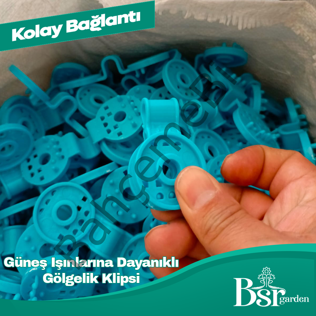 Mavi Gölgelik Klipsi UV Katkılı 100 Adet Bsr Garden