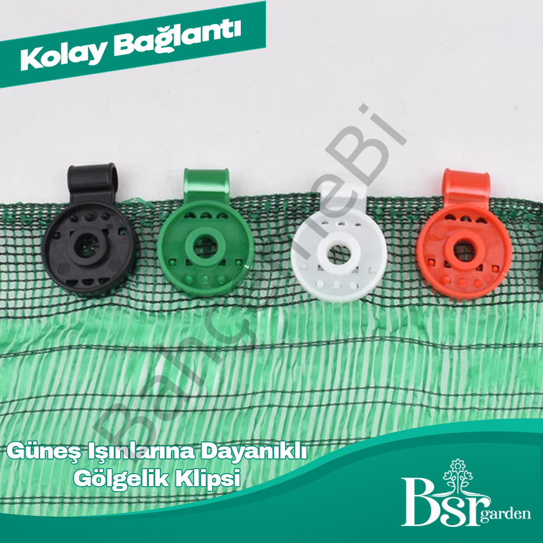 Karışık Renk Gölgelik Klipsi UV Katkılı 50 Adet Bsr Garden