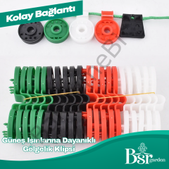 Karışık Renk Gölgelik Klipsi UV Katkılı 50 Adet Bsr Garden