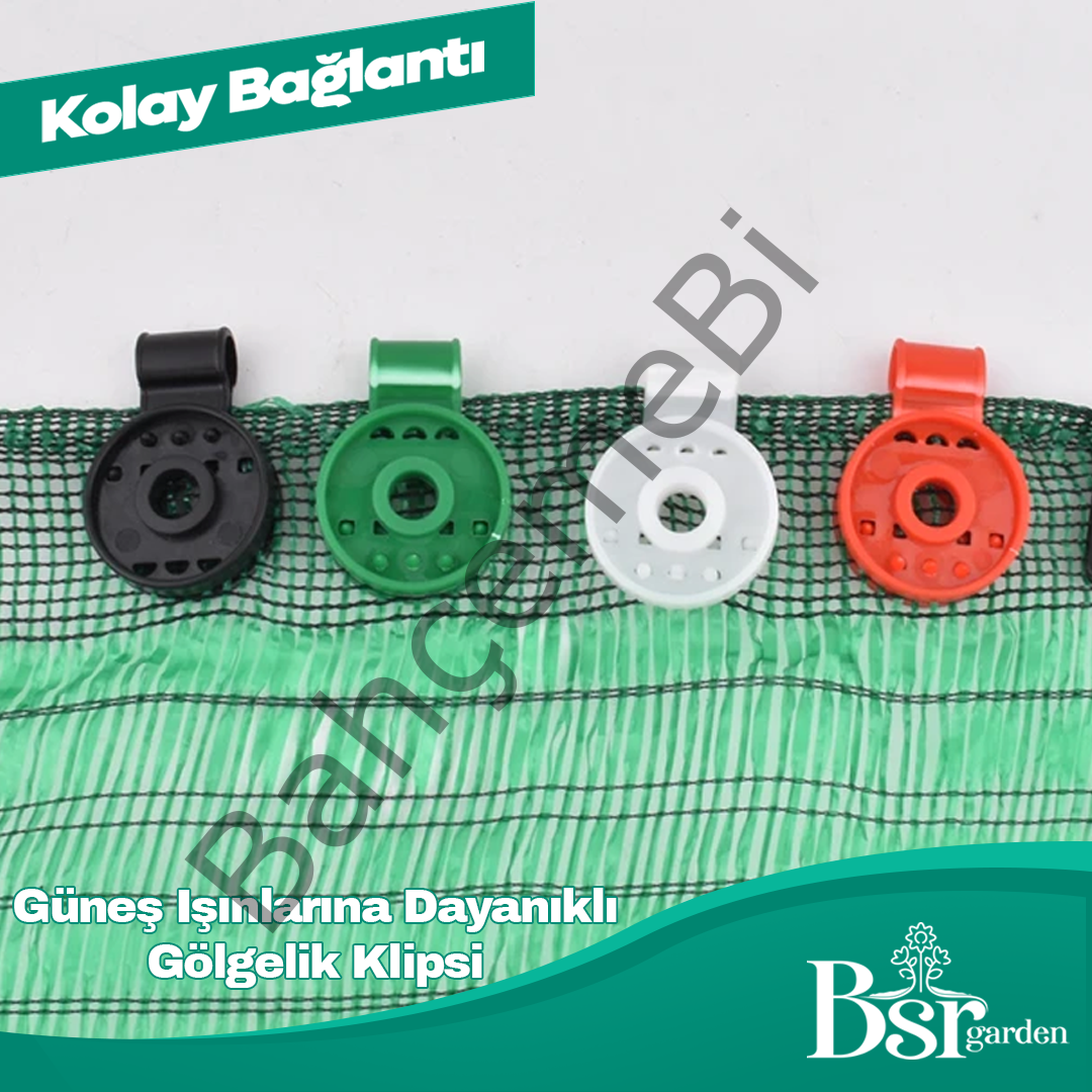 Karışık Renk Gölgelik Klipsi UV Katkılı 100 Adet Bsr Garden