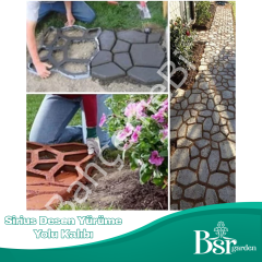 3  Adet Bahçe Taş Kalıp Beton Kalıbı Zemin Kaplama Kalıbı 42x40 Cm Sirius Desen / Bsr Garden
