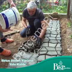 3  Adet Bahçe Taş Kalıp Beton Kalıbı Zemin Kaplama Kalıbı 42x40 Cm Sirius Desen / Bsr Garden
