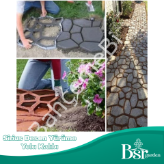 4 Adet Bahçe Taş Kalıp Beton Kalıbı Zemin Kaplama Kalıbı 42x40 Cm Sirius Desen/ Bsr Garden