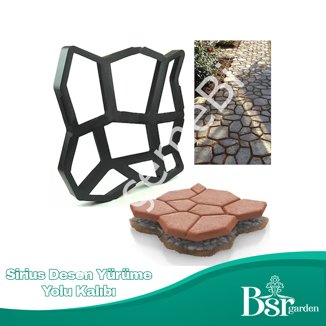 8 Adet Bahçe Taş Kalıp Beton Kalıbı Zemin Kaplama Kalıbı 42x40 Cm Sirius Desen / Bsr Garden
