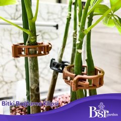Bitki Klipsi - Domates Klipsi 250 Adet 25 Mm Gövde Sarmaşık Bitki Bağlama Kelepçesi, Kahverengi / Bsr Garden