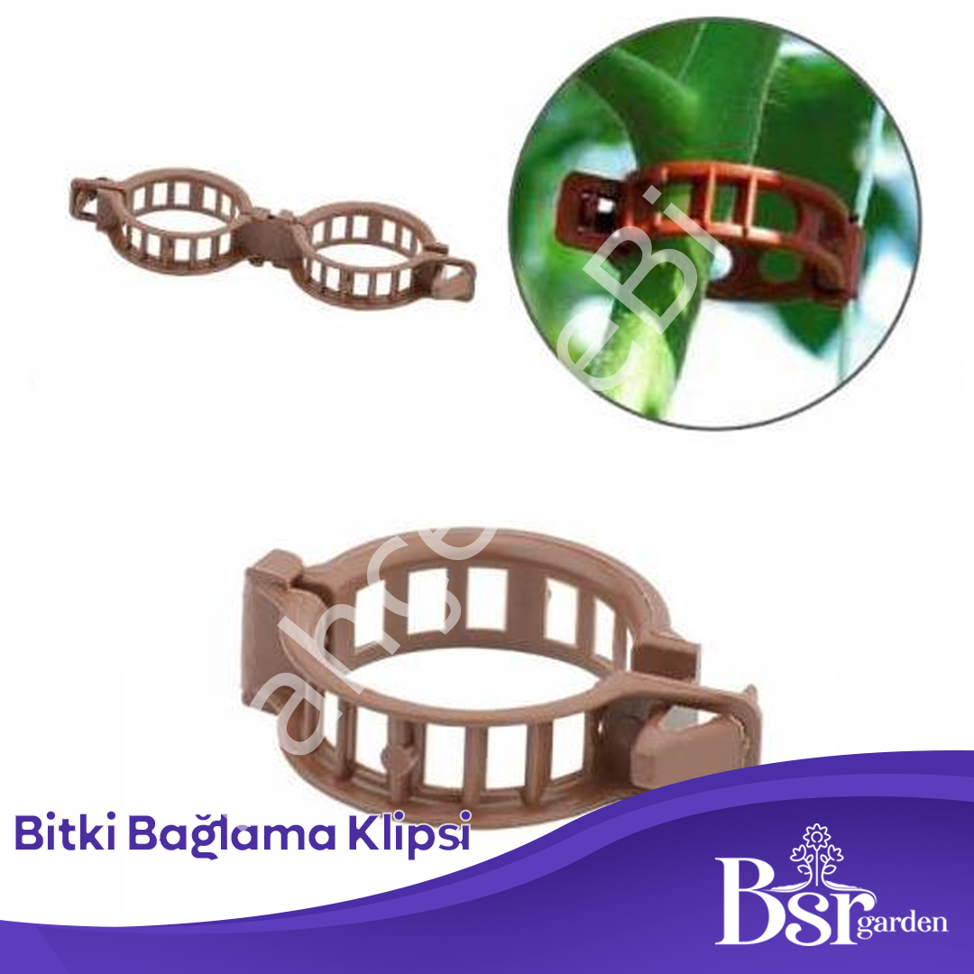 Bitki Klipsi - Domates Klipsi 1000 Adet 25 Mm Gövde Sarmaşık Bitki Bağlama Kelepçesi, Kahverengi / Bsr Garden