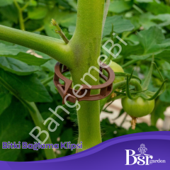 Bitki Klipsi - Domates Klipsi 1000 Adet 25 Mm Gövde Sarmaşık Bitki Bağlama Kelepçesi, Kahverengi / Bsr Garden