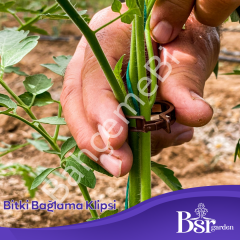 Bitki Klipsi - Domates Klipsi 1000 Adet 25 Mm Gövde Sarmaşık Bitki Bağlama Kelepçesi, Kahverengi / Bsr Garden