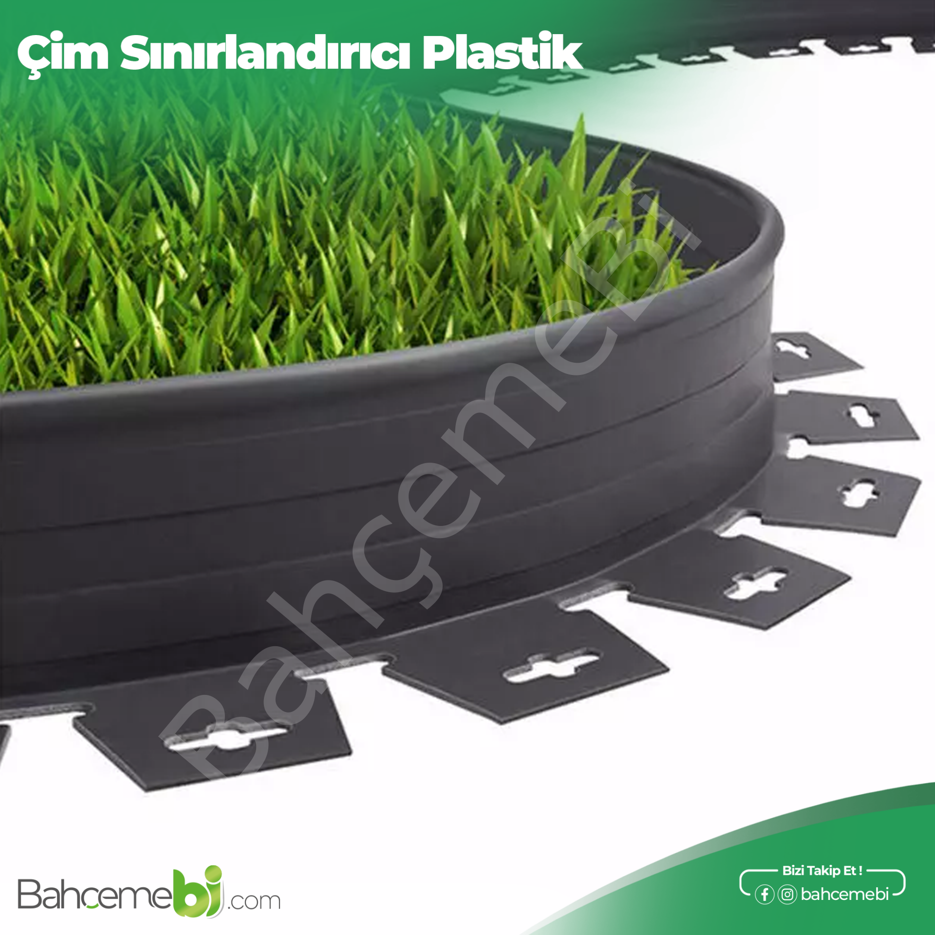 Çim Sınırlayıcı Esnek 5 MT SİYAH  Çim Ayırıcı