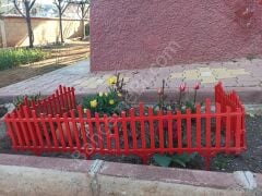 Kırmızı Dekoratif Bahçe Çiti Plastik Çit Peyzaj Koruma Panel Çit 1 Adet 59 Cm Bsr Garden