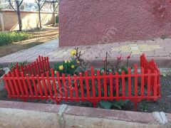 Kırmızı Dekoratif Bahçe Çiti Plastik Çit Peyzaj Koruma Panel Çit 1 Adet 59 Cm Bsr Garden