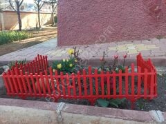 Kırmızı Dekoratif Bahçe Çiti Plastik Çit Peyzaj Koruma Panel Çit 1 Adet 59 Cm Bsr Garden