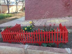 Kırmızı Dekoratif Bahçe Çiti Plastik Çit Peyzaj Koruma Panel Çit 1 Adet 59 Cm Bsr Garden