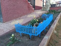 Mavi Dekoratif Bahçe Çiti Plastik Çit Peyzaj Koruma Panel Çit 1 Adet 59 Cm Bsr Garden