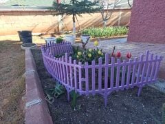 Mor Dekoratif Bahçe Çiti Plastik Çit Peyzaj Koruma Panel Çit 1 Adet 59 Cm Bsr Garden