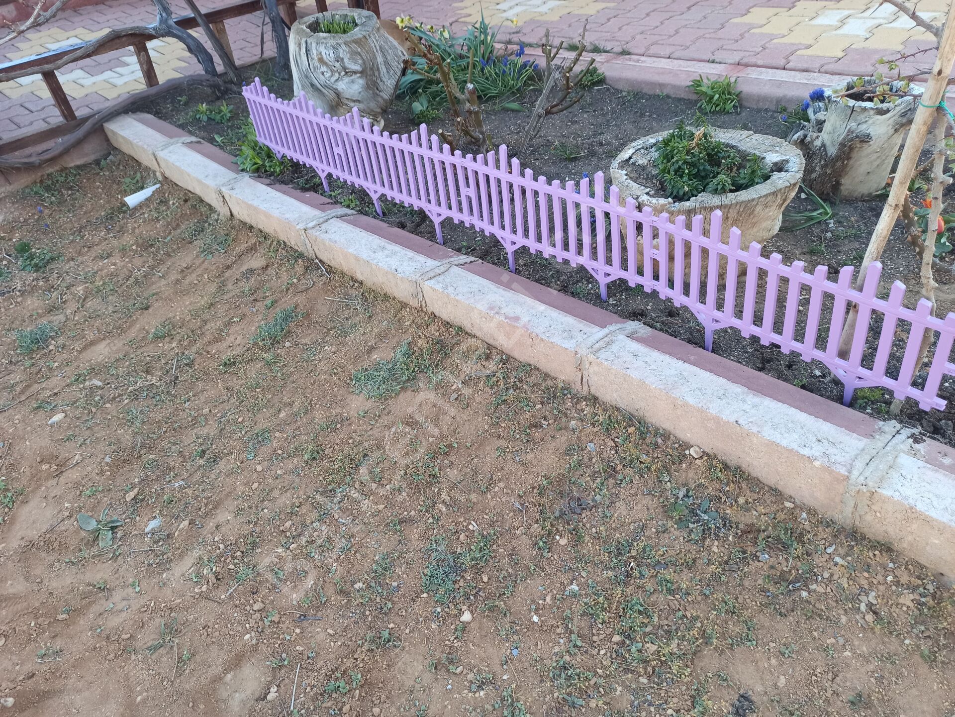 Mor Dekoratif Bahçe Çiti Plastik Çit Peyzaj Koruma Panel Çit 1 Adet 59 Cm Bsr Garden