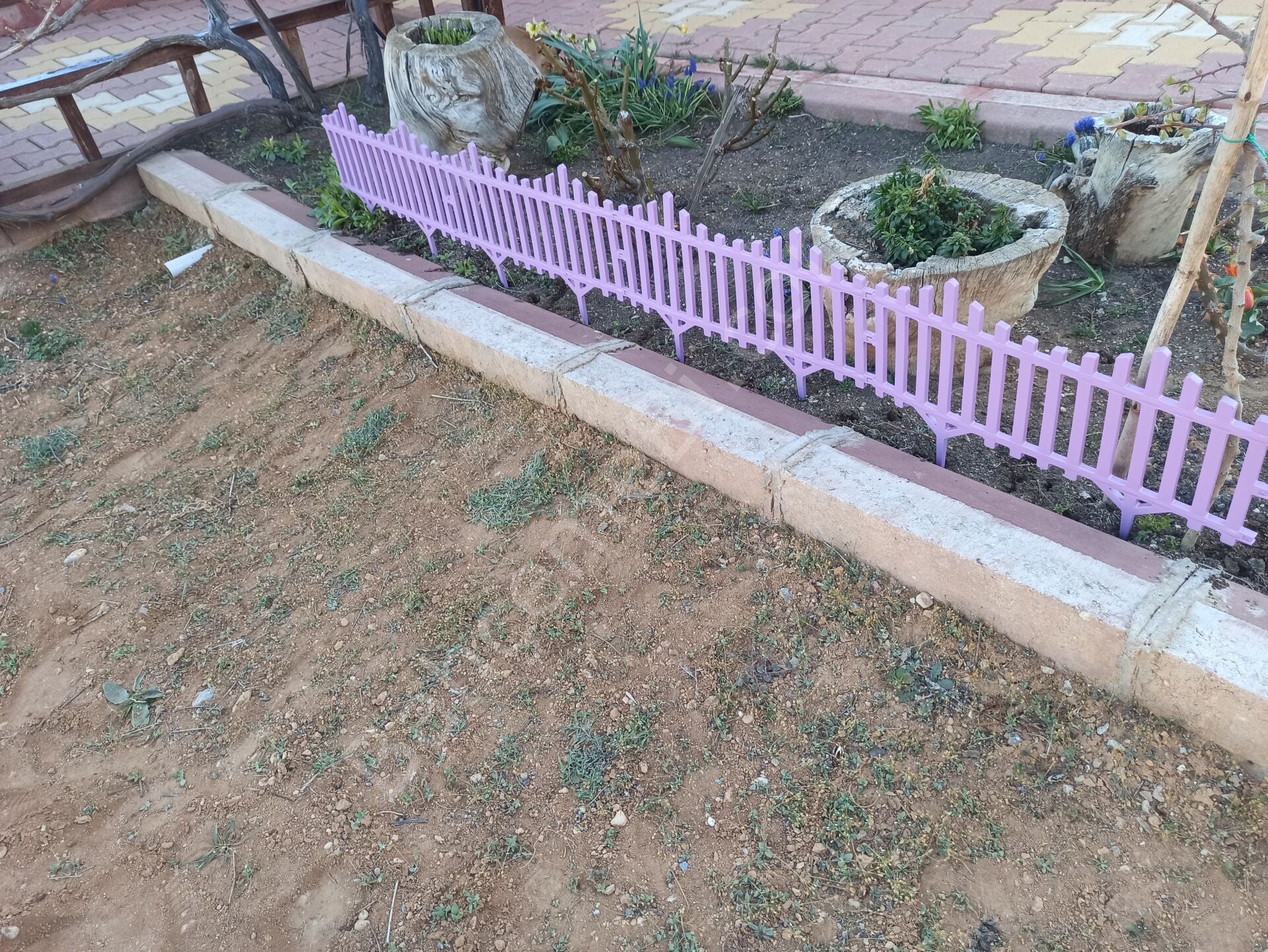 Mor Dekoratif Bahçe Çiti Plastik Çit Peyzaj Koruma Panel Çit 1 Adet 59 Cm Bsr Garden
