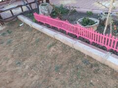 Pembe Dekoratif Bahçe Çiti Plastik Çit Peyzaj Koruma Panel Çit 1 Adet 59 Cm Bsr Garden