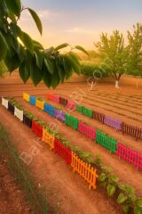 Sarı Dekoratif Bahçe Çiti Plastik Çit Peyzaj Koruma Panel Çit 1 Adet 59 Cm Bsr Garden