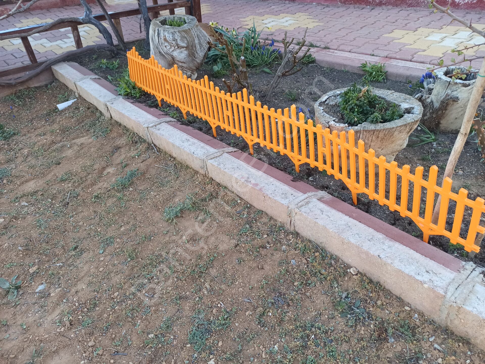 Turuncu Dekoratif Bahçe Çiti Plastik Çit Peyzaj Koruma Panel Çit 1 Adet 59 Cm Bsr Garden