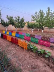 Dekoratif Bahçe Çiti Plastik Çit Peyzaj Koruma Panel Çit 10 Adet 590 Cm Karışık Renk Bsr Garden