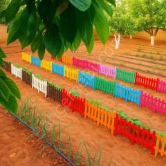 Dekoratif Bahçe Çiti Plastik Çit Peyzaj Koruma Panel Çit 10 Adet 590 Cm Karışık Renk Bsr Garden