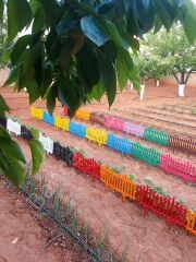 Dekoratif Bahçe Çiti Plastik Çit Peyzaj Koruma Panel Çit 10 Adet 590 Cm Karışık Renk Bsr Garden