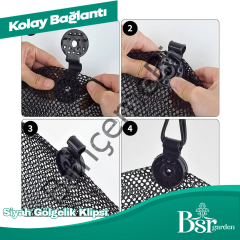 Siyah Gölgelik Klipsi 1000 Adet Bsr Garden